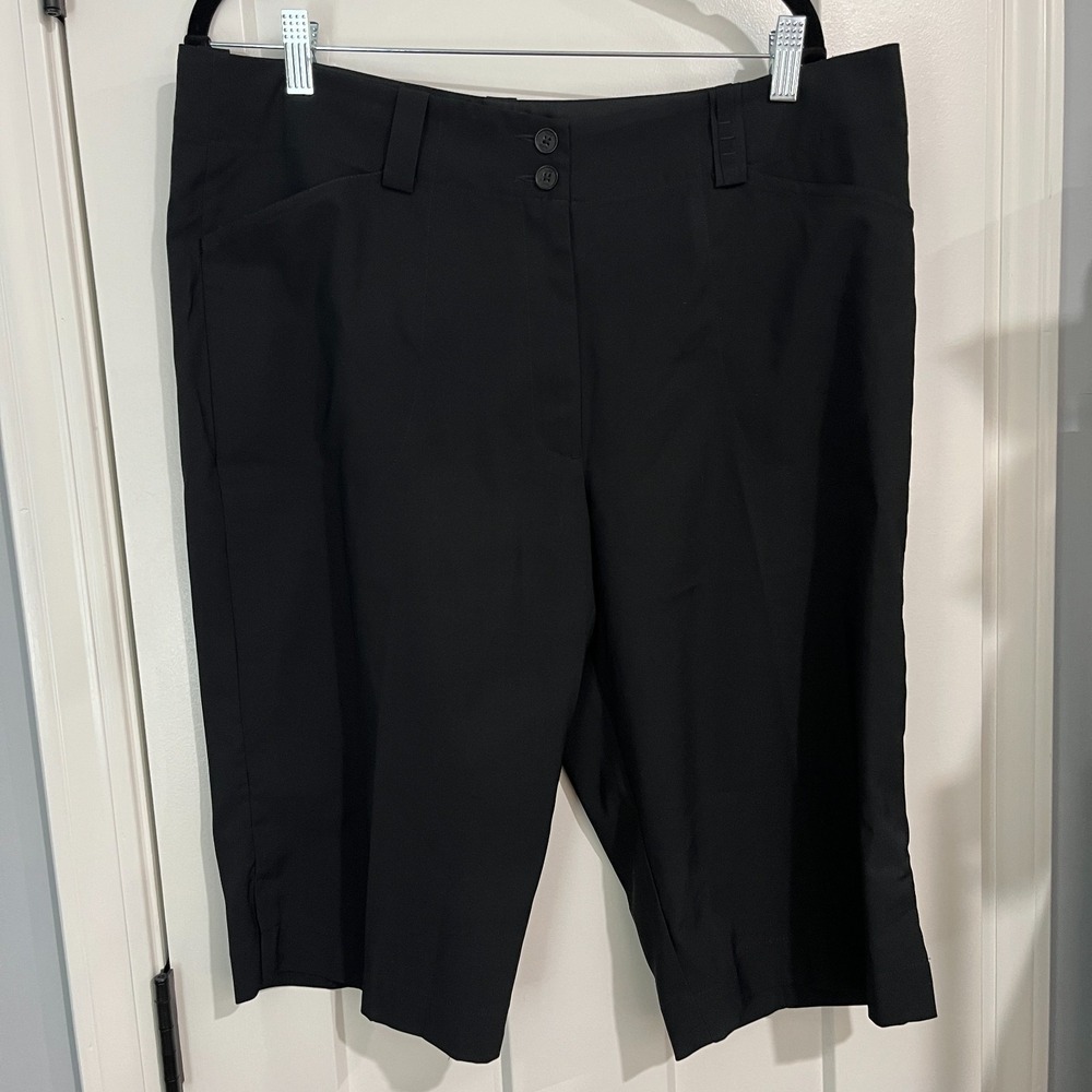 Nike Golf Shorts Womens Bermuda Dri-FIT Size 16 Black Performance Stretch Casual